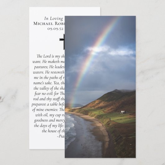 Carte Signet commémoratif de la prière en arc-en-ciel de (Devant / Derrière)