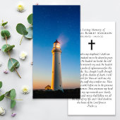 Carte Signet commémoratif de prière du phare du coucher 