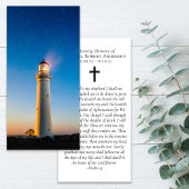 Carte Signet commémoratif de prière du phare du coucher 