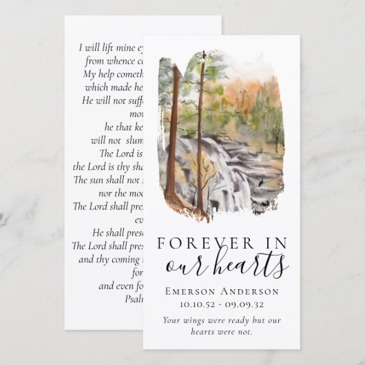 Carte Signet commémoratif | Pour toujours dans nos coeur (Devant / Derrière)