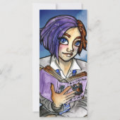 Carte Signet d'aquarelle pour fille Ado sorcière enfant (Dos)