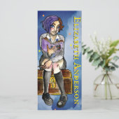 Carte Signet d'aquarelle pour fille Ado sorcière enfant (Debout devant)