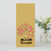 Carte Signet de bonsaï d'or et de rose (Debout devant)