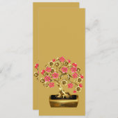 Carte Signet de bonsaï d'or et de rose (Devant / Derrière)