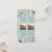 Carte Signet de citation de photo de célébration florale (Devant/Arrière en situation)