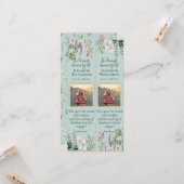 Carte Signet de citation de photo de célébration florale (Devant/Arrière en situation)