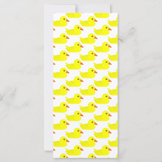 Carte Signet de conception de canard en caoutchouc (Dos)