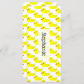 Carte Signet de conception de canard en caoutchouc (Devant / Derrière)