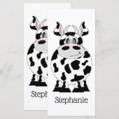 Carte Signet de conception de vache (Devant / Derrière)