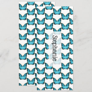 Carte Signet de conception papillon bleu
