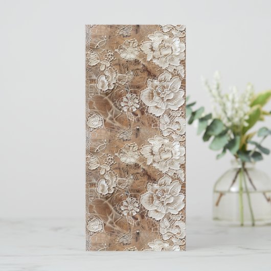 Carte Signet de design de dentelle antique (Debout devant)