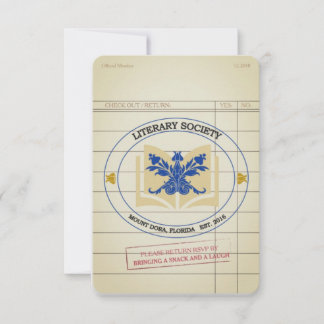 Carte Signet de la Société littéraire