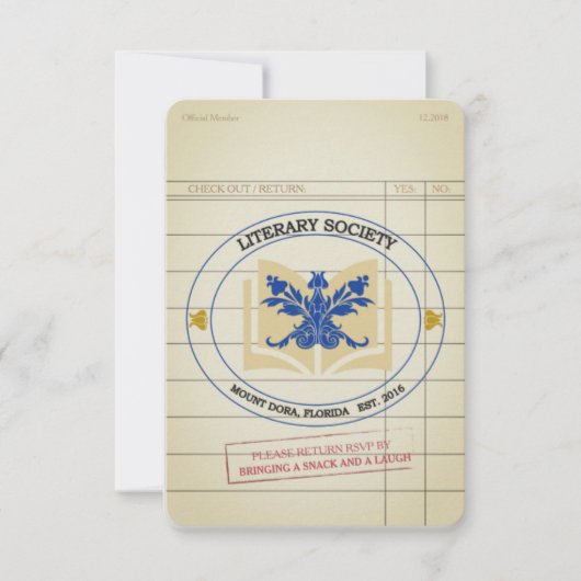 Carte Signet de la Société littéraire (Devant)