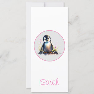 Carte Signet de pingouin pour bébé personnalisé