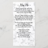 Carte Signet de prière commémorative de funéraille (Dos)