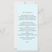 Carte Signet de prière commémorative des funéraill (Dos)