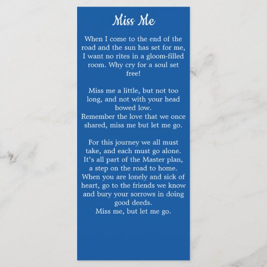 Carte Signet de prière commémorative du drapeau am (Dos)