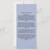 Carte Signet de prière commémorative funéraire militaire (Dos)