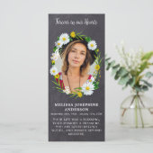 Carte Signet de prière de la photo florale Memoria (Debout devant)