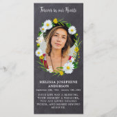 Carte Signet de prière de la photo florale Memoria (Devant)