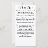 Carte Signet de prière de photos florales et éléga (Dos)