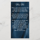 Carte Signet de prière funéraire commémorative Photo Mar (Dos)