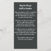 Carte Signet de prière pour les funérailles (Dos)