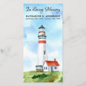 Carte Signet de prières funéraires du phare Memorial Poe (Devant)