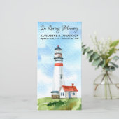 Carte Signet de prières funéraires du phare Memorial Poe (Debout devant)