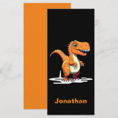 Carte Signet Dinosaure Rex personnalisé (Devant / Derrière)