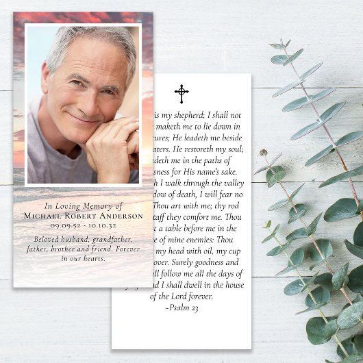 Carte Signet du mémorial de photos du coucher du soleil