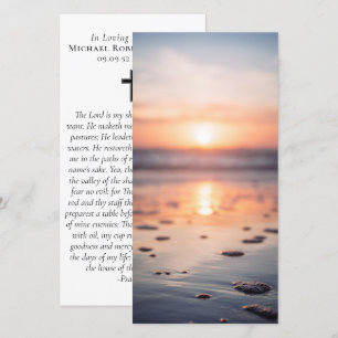 Carte Signet du mémorial de prière photo Ocean Sunrise