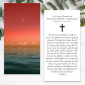 Carte Signet du mémorial de prière photo Sunset Ocean