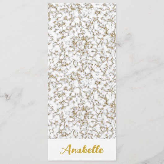 Carte Signet en marbre doré personnalisé (Devant)