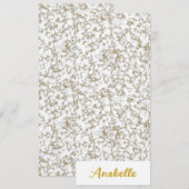 Carte Signet en marbre doré personnalisé (Devant / Derrière)