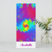 Carte Signet fractal Abstrait à dégradé arc-en-ciel (Debout devant)