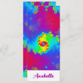 Carte Signet fractal Abstrait à dégradé arc-en-ciel (Devant / Derrière)