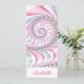 Carte Signet Fractal Pastel Pink (Debout devant)