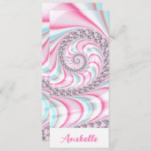 Carte Signet Fractal Pastel Pink (Devant / Derrière)
