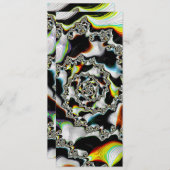 Carte Signet fractal psychédélique coloré (Devant / Derrière)