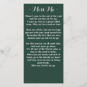 Carte Signet funéraire de prière commémorative Euc (Dos)