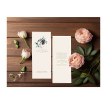Carte Signet Memorial Floral Creme
