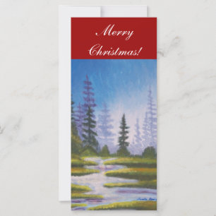 Carte Signet Merry Christmas Pine Forest