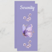 Carte Signet Pastel Purple Papillon (Devant / Derrière)