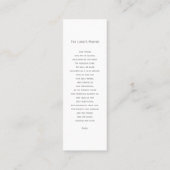 Carte Signet photo simple de prière commémorative  (Dos)