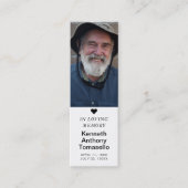 Carte Signet photo simple de prière commémorative  (Devant)