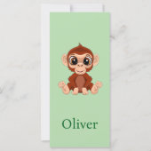 Carte Signet singe personnalisé (Devant)