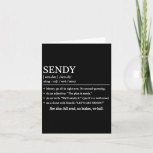 Carte Signification Sendy Tenue Drôle Slang Allons-y Sen