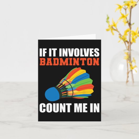 Carte S'Il Concerne Badminton, Comptez-Moi Dans Badminto (Fleur jaune)