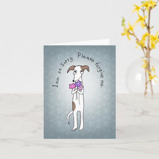 Carte S'il vous plaît pardonnez-moi mignon chien désolé (Fleur jaune)